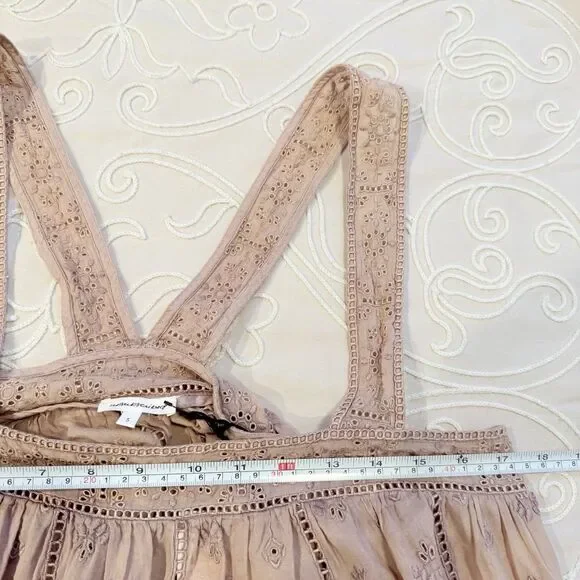 Unsubscribed Pink Eyelet Cami Tank Top Sleeveless Cotton Boho Casual Festival - Picture 7 of 8